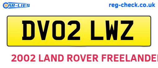 DV02LWZ are the vehicle registration plates.