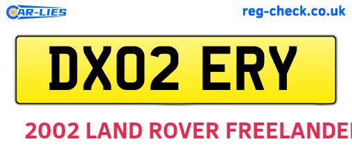 DX02ERY are the vehicle registration plates.