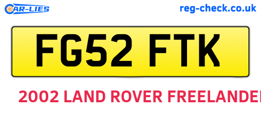 FG52FTK are the vehicle registration plates.
