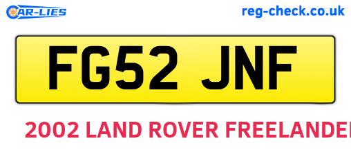 FG52JNF are the vehicle registration plates.