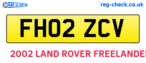 FH02ZCV are the vehicle registration plates.