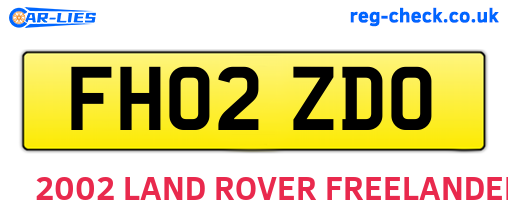 FH02ZDO are the vehicle registration plates.