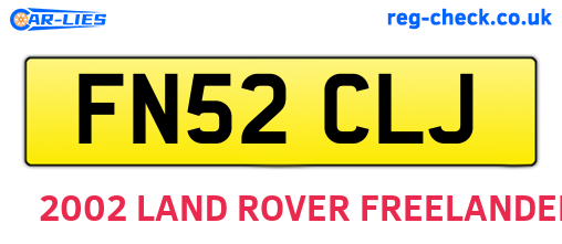 FN52CLJ are the vehicle registration plates.