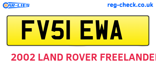 FV51EWA are the vehicle registration plates.