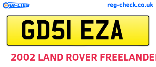 GD51EZA are the vehicle registration plates.