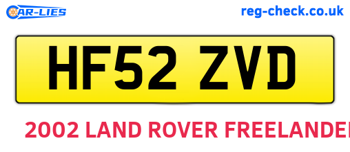 HF52ZVD are the vehicle registration plates.