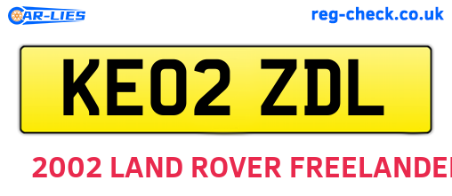 KE02ZDL are the vehicle registration plates.