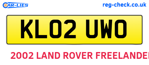 KL02UWO are the vehicle registration plates.