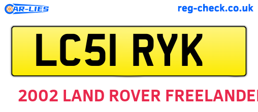 LC51RYK are the vehicle registration plates.