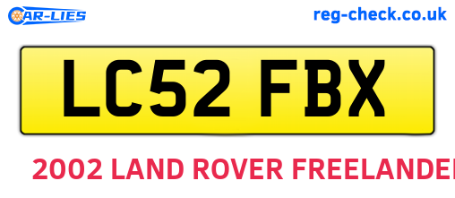 LC52FBX are the vehicle registration plates.