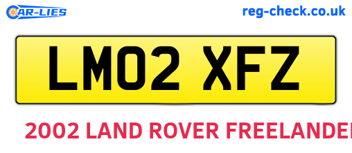 LM02XFZ are the vehicle registration plates.