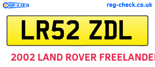 LR52ZDL are the vehicle registration plates.
