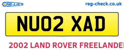 NU02XAD are the vehicle registration plates.