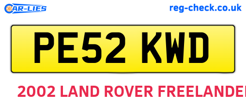 PE52KWD are the vehicle registration plates.