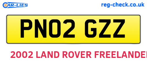 PN02GZZ are the vehicle registration plates.