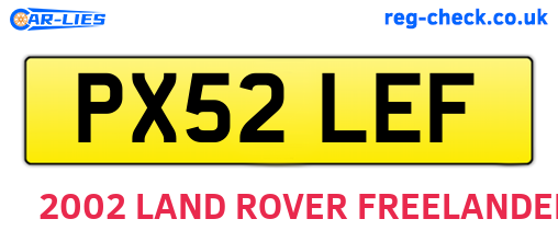 PX52LEF are the vehicle registration plates.
