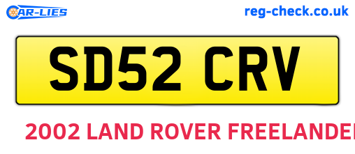 SD52CRV are the vehicle registration plates.