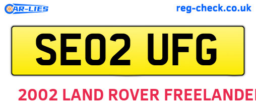 SE02UFG are the vehicle registration plates.
