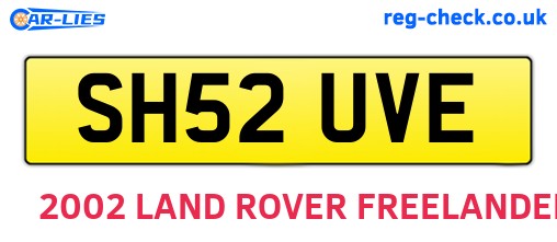 SH52UVE are the vehicle registration plates.