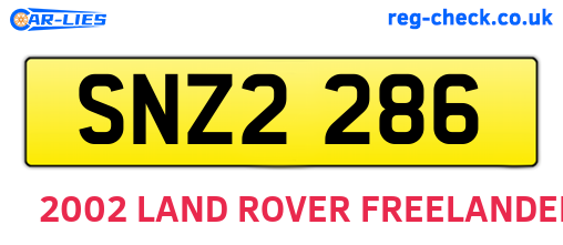 SNZ2286 are the vehicle registration plates.