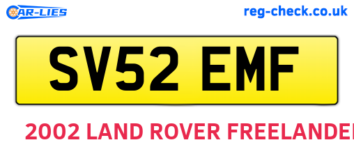 SV52EMF are the vehicle registration plates.