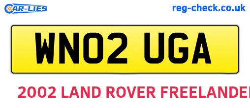 WN02UGA are the vehicle registration plates.