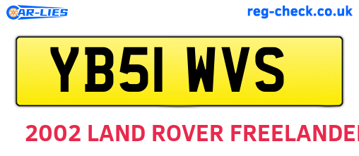 YB51WVS are the vehicle registration plates.