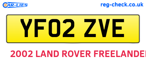 YF02ZVE are the vehicle registration plates.