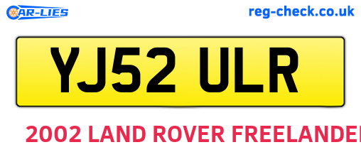 YJ52ULR are the vehicle registration plates.