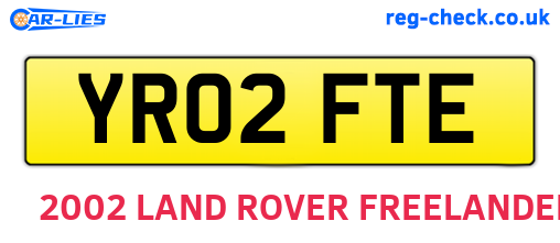 YR02FTE are the vehicle registration plates.