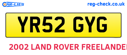 YR52GYG are the vehicle registration plates.