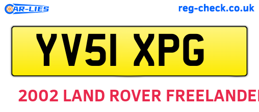YV51XPG are the vehicle registration plates.