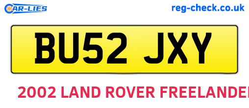 BU52JXY are the vehicle registration plates.