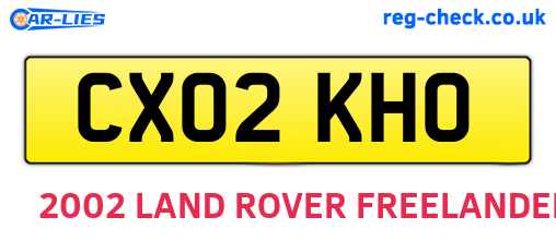 CX02KHO are the vehicle registration plates.