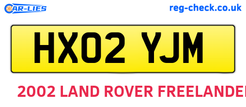 HX02YJM are the vehicle registration plates.