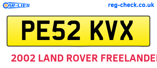 PE52KVX are the vehicle registration plates.