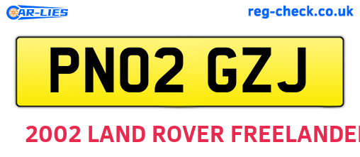 PN02GZJ are the vehicle registration plates.