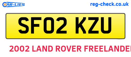 SF02KZU are the vehicle registration plates.