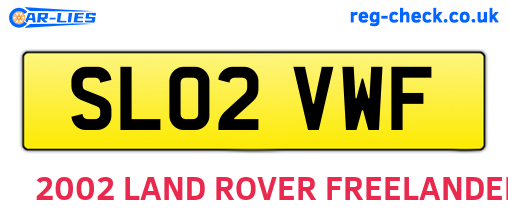 SL02VWF are the vehicle registration plates.