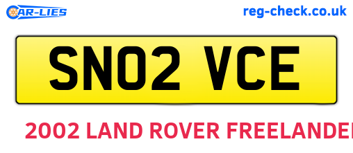 SN02VCE are the vehicle registration plates.