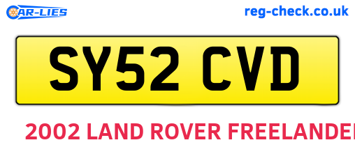 SY52CVD are the vehicle registration plates.