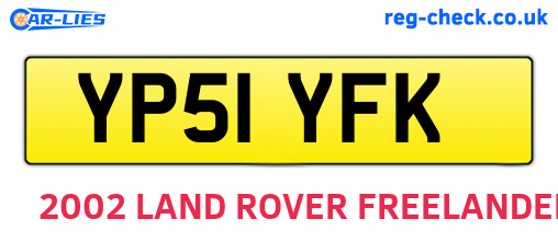 YP51YFK are the vehicle registration plates.
