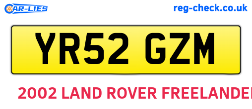 YR52GZM are the vehicle registration plates.