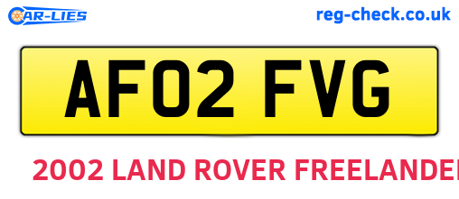 AF02FVG are the vehicle registration plates.