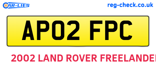 AP02FPC are the vehicle registration plates.