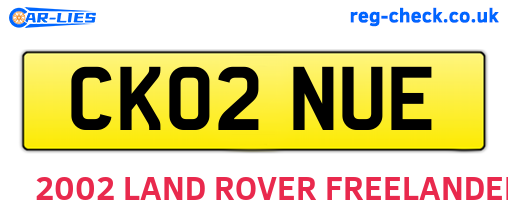 CK02NUE are the vehicle registration plates.