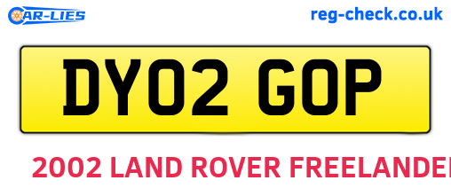 DY02GOP are the vehicle registration plates.