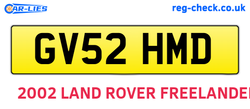 GV52HMD are the vehicle registration plates.