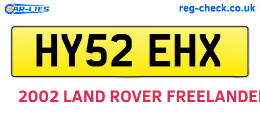 HY52EHX are the vehicle registration plates.
