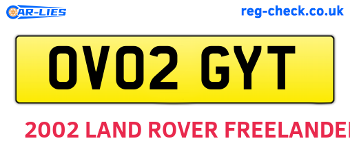 OV02GYT are the vehicle registration plates.